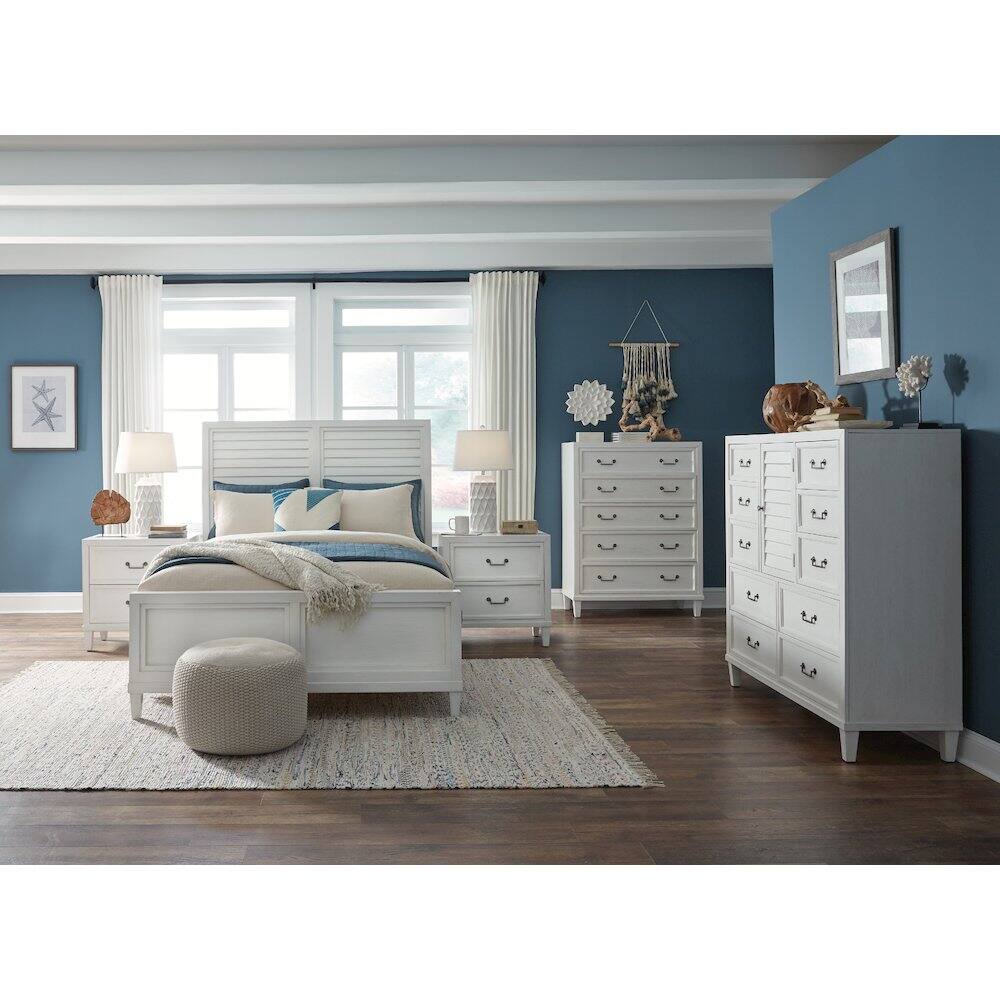 Alt View 1. American Woodcrafters - Dunescape 2-Drawer Nightstand - White - White.