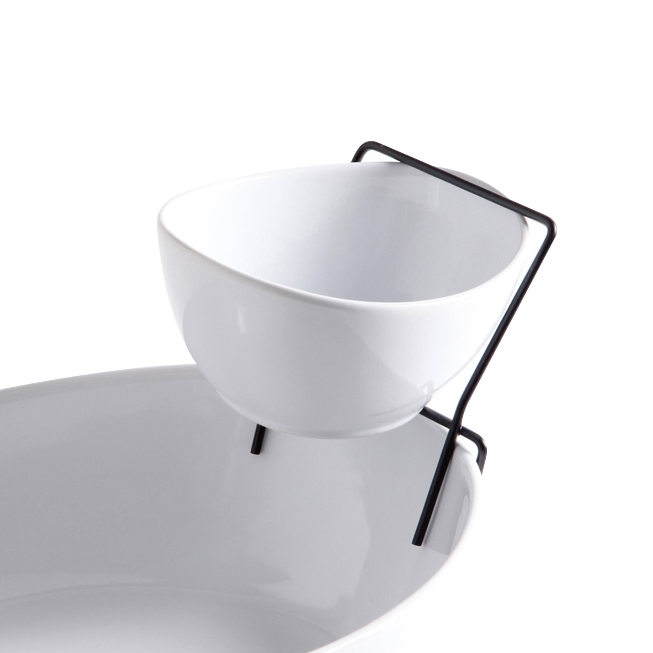 Alt View 1. Gibson - Gibson Elite Gracious Dining 2 Tier Chip and Dip Server Set - White.