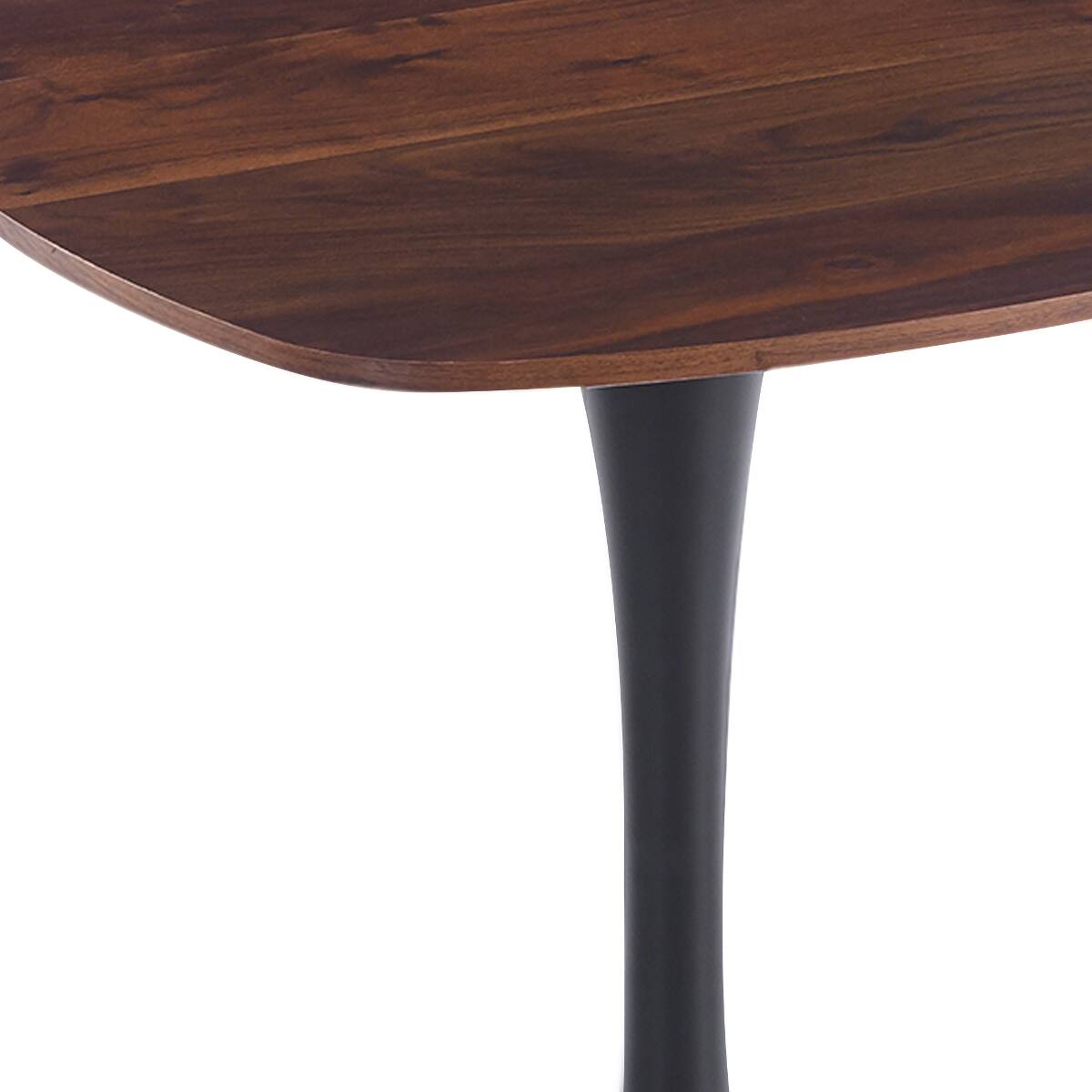 Alt View 6. Loheer - Loheer 23.62 inch Round Dining Table, Black and Dark Walnut MDF and Metal Pedestal Base - Black and Dark Walnut.