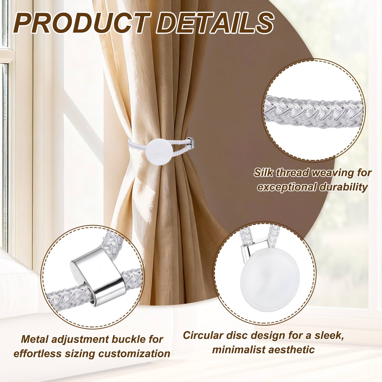 PRODUCT DETAILS

- Silk thread weaving for exceptional durability
- Metal adjustment buckle for effortless sizing customization
- Circular disc design for a sleek, minimalist aesthetic