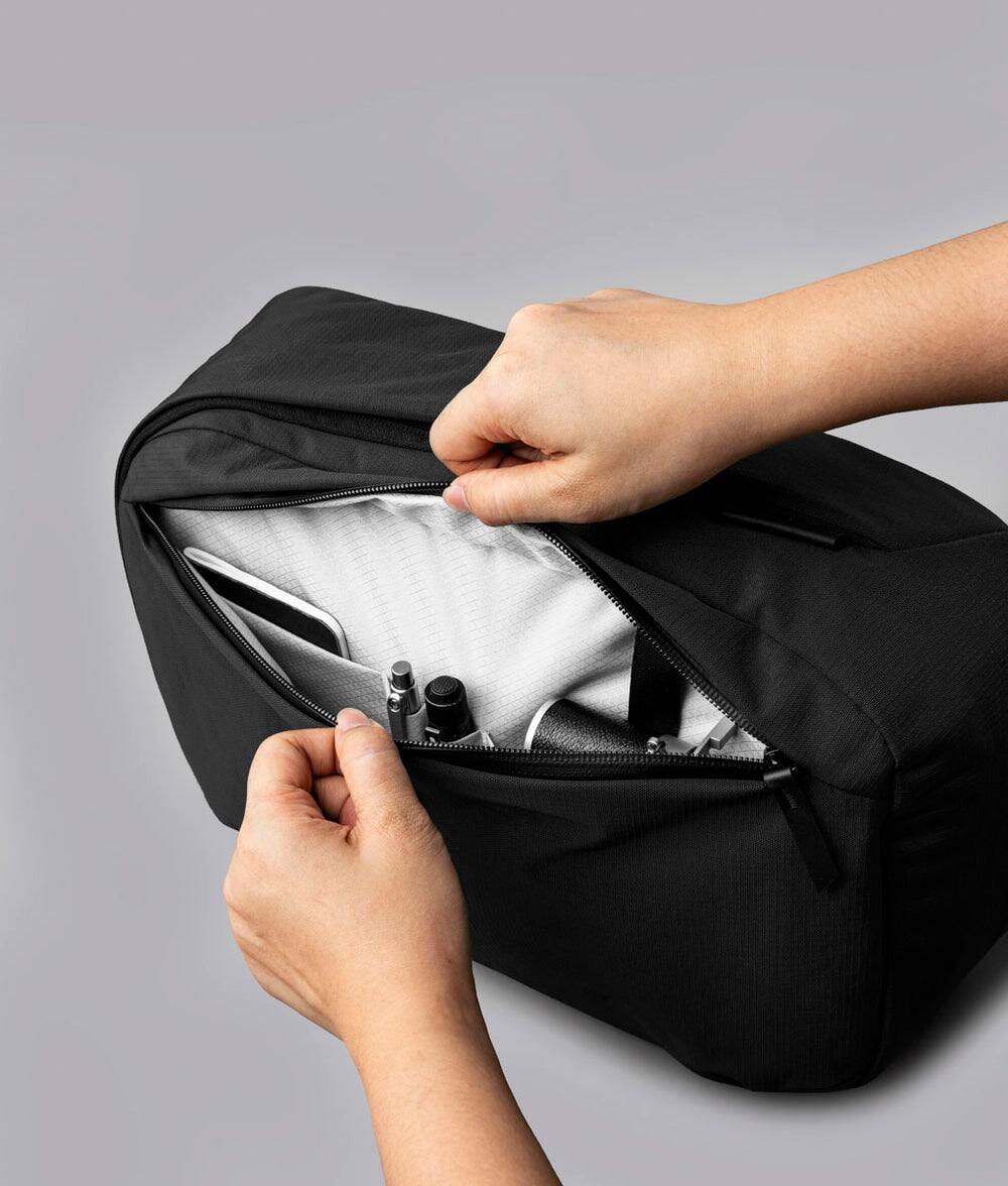 Alt View 7. ALPAKA - Metro Backpack 12L Laptop Backpack for Men, Backpack with Laptop Compartment (14"), 2 Compartments - Black Axoflux 400D Ripstop Nylon.