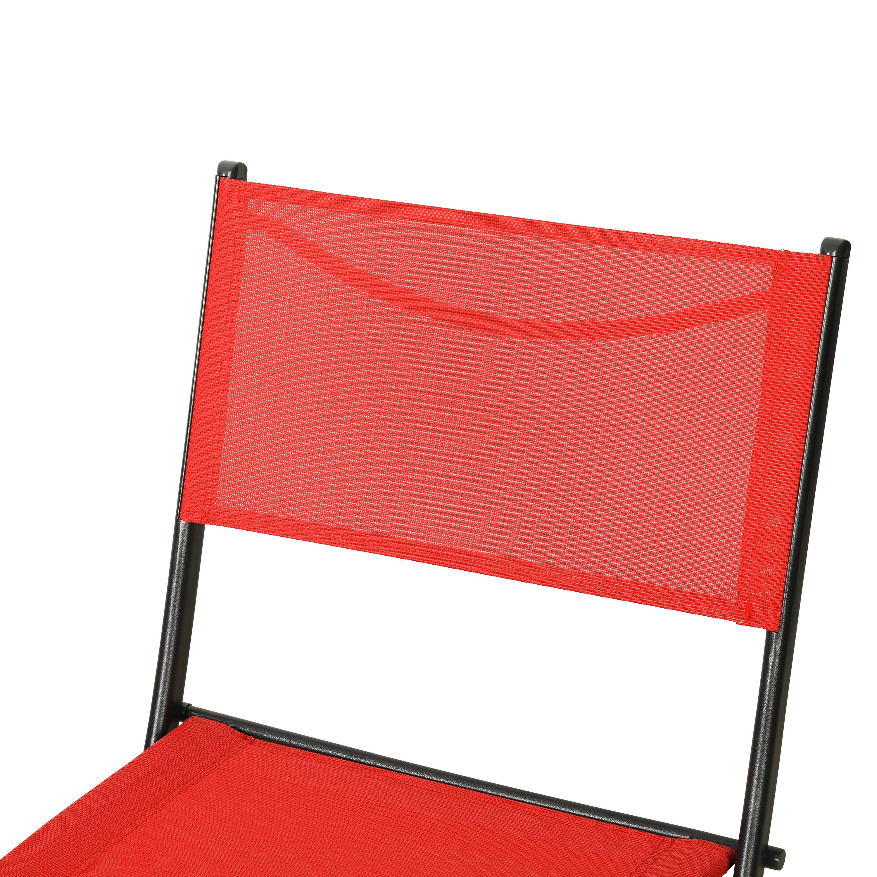 Alt View 10. Emma + Oliver - Bartlett Set of 4 Folding Chairs for Indoor/Outdoor Use with Flex Comfort Material and Steel Frames - Red.