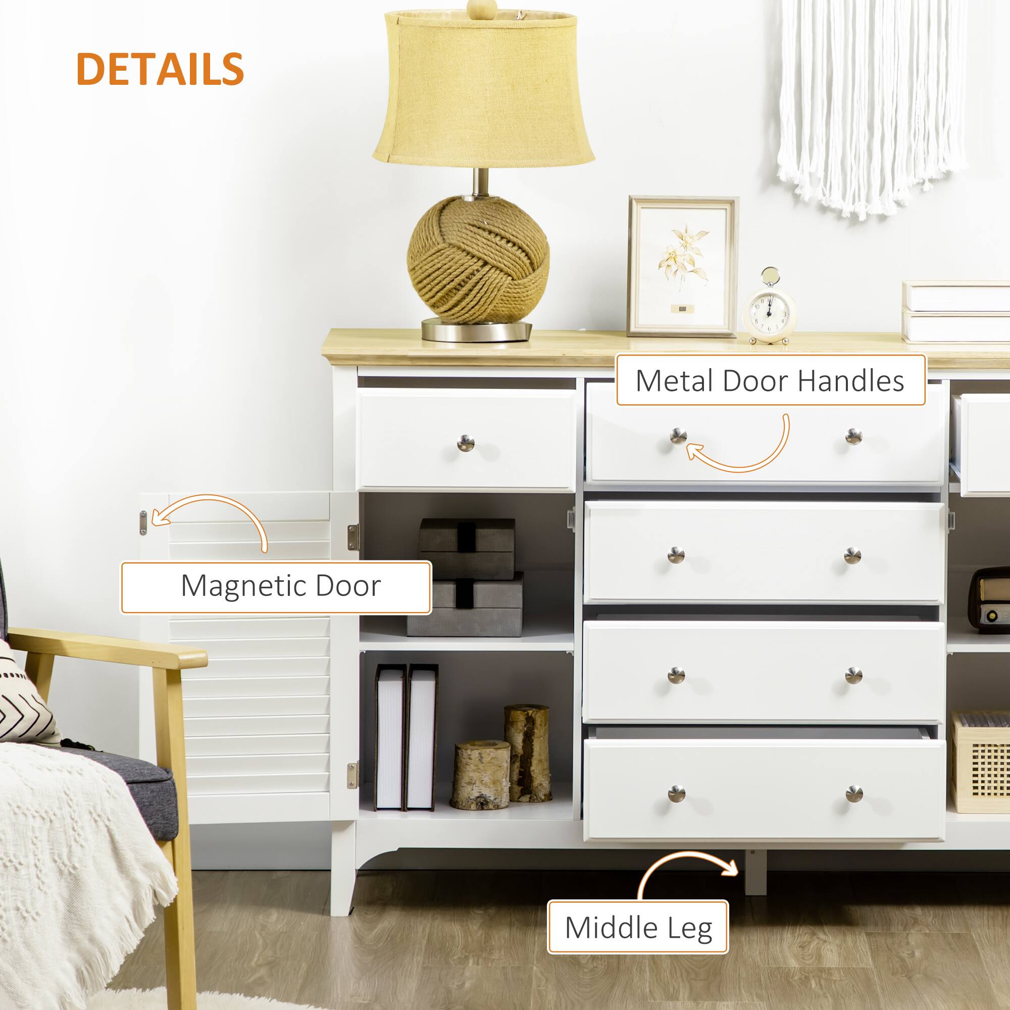 DETAILS
- Metal Door Handles
- Magnetic Door
- Middle Leg