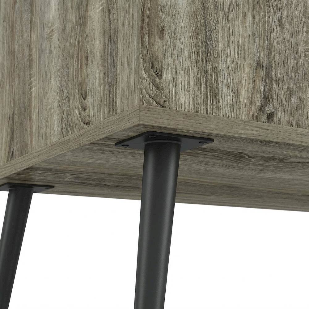 Alt View 2. FurniFact - Light Wood Mid Century TV Stand for TVs Up to 40 with Wood Legs - French Oak.