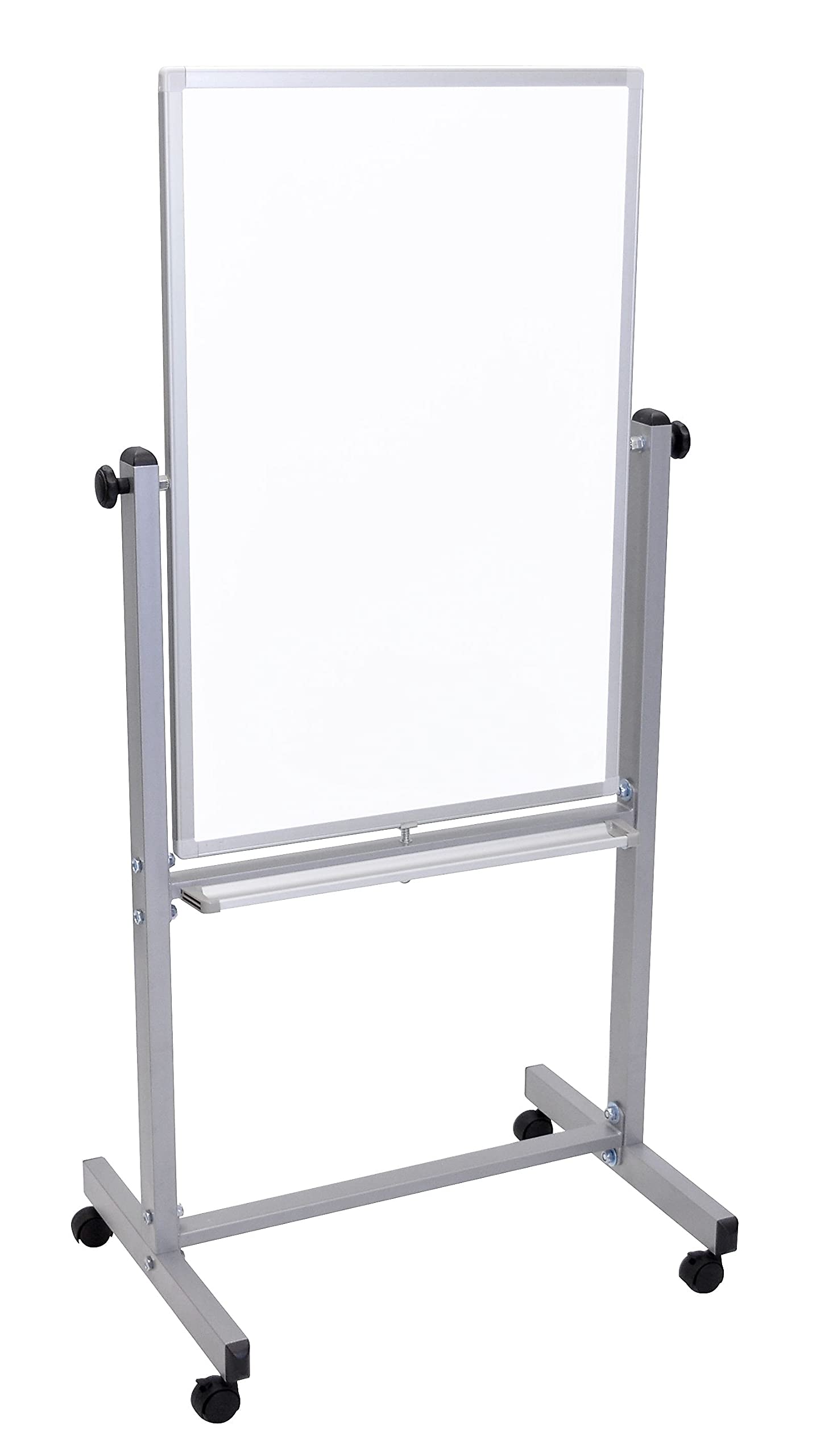 Front. Luxor - Mobile Magnetic Whiteboard, 24" x 36", White Surface, Satin Aluminum Frame.