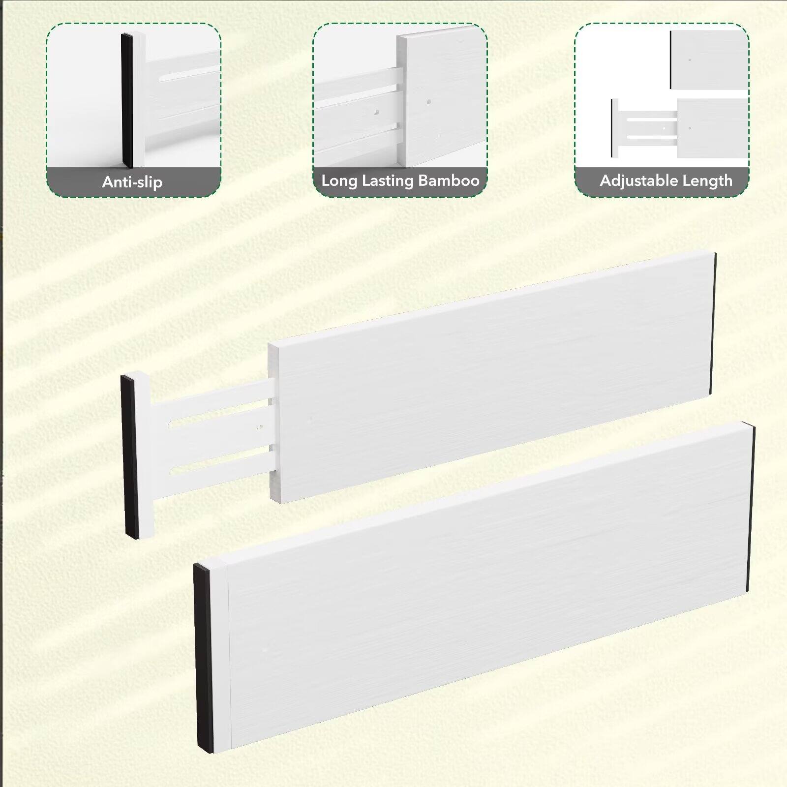 Anti-slip Long Lasting Bamboo Adjustable Length