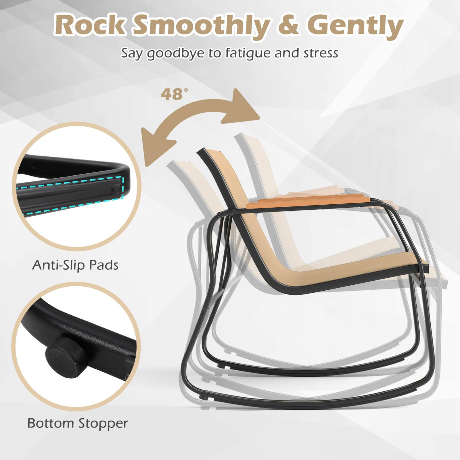 Rock Smoothly & Gently  
Say goodbye to fatigue and stress  

48°  

Anti-Slip Pads  

Bottom Stopper