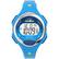 The image features a blue Timex Ironman watch with a bright blue face and yellow accents. The watch displays the time as 10:09 and the date as 11/14/14. The watch is equipped with an Indiglo feature, which provides a backlight for easy visibility in low-light conditions. The watch also has a stop/reset button, allowing the user to pause and reset their workout or lap times. The watch is designed for water sports and has a water resistance of 50 meters.