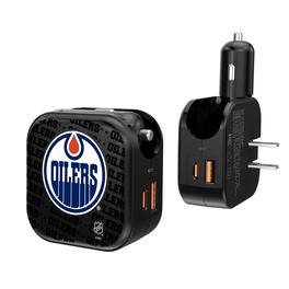 Keyscaper - Edmonton Oilers Team Logo Dual Port USB Car & Home Charger - Multicolor