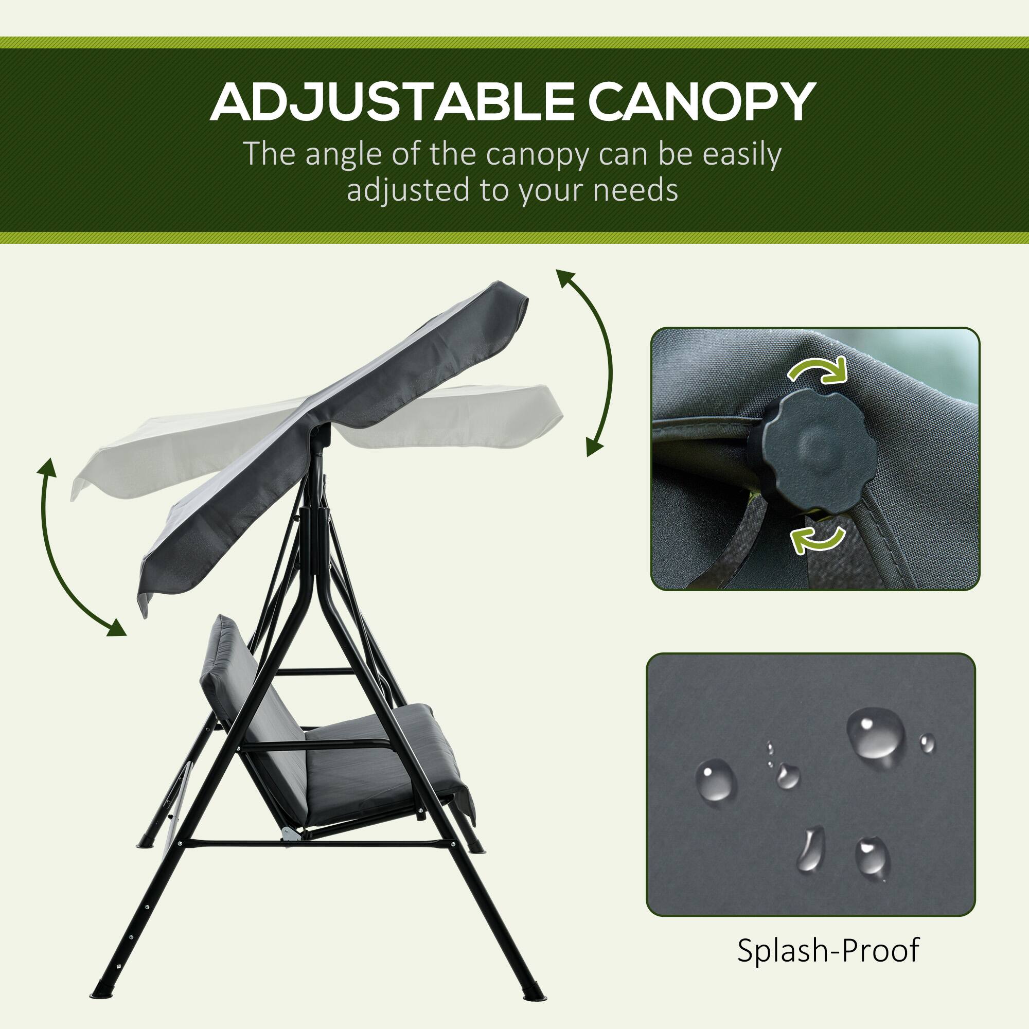 **ADJUSTABLE CANOPY**

The angle of the canopy can be easily adjusted to your needs.

**Splash-Proof**