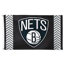 WinCraft - Brooklyn Nets 3' x 5' Vertical Stripe Deluxe Single-Sided Flag - Multicolor