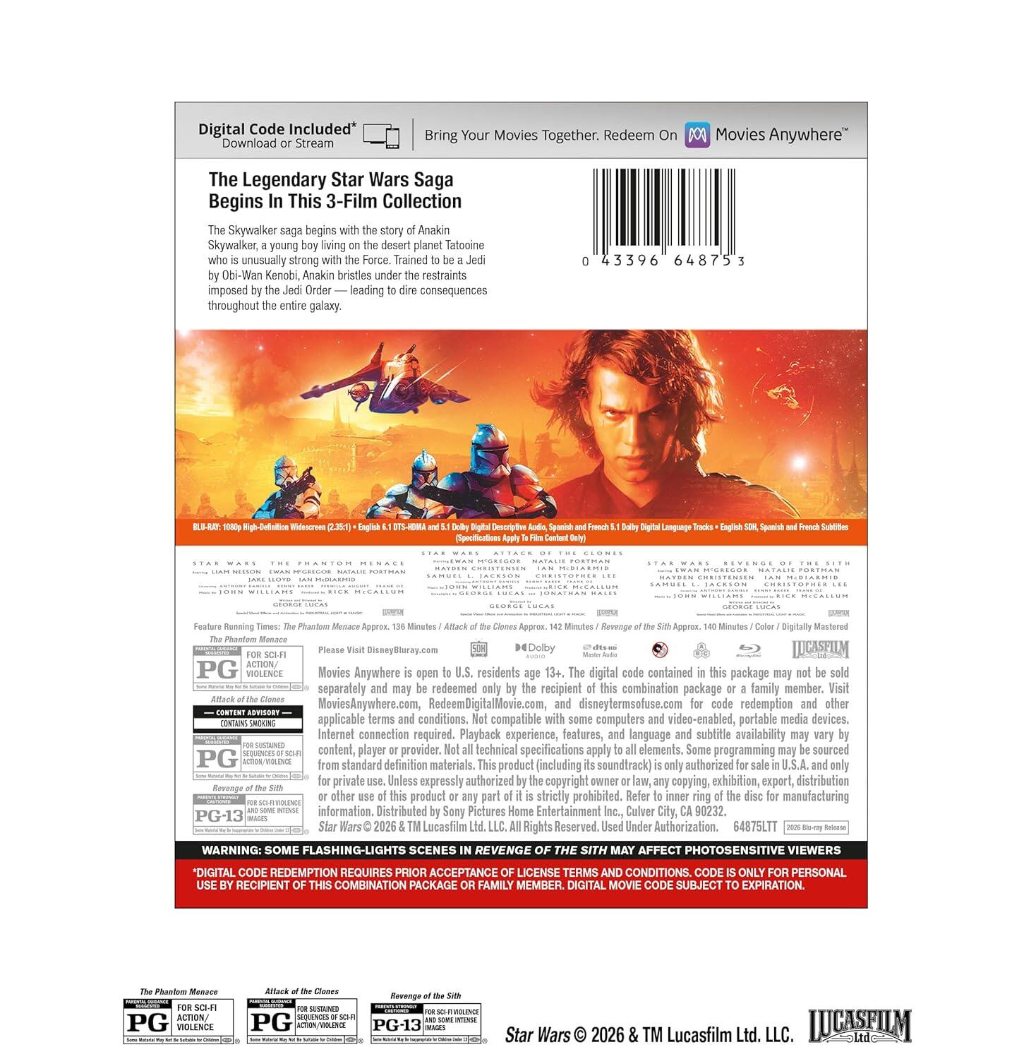 Alt View 1. Star Wars: Prequel Trilogy   - BLU-RAY.