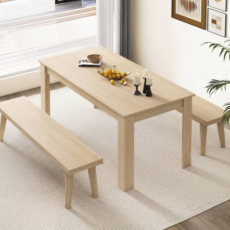 Gymax 63'' Dining Table Rectangular Modern Kitchen Table For 6 People ...