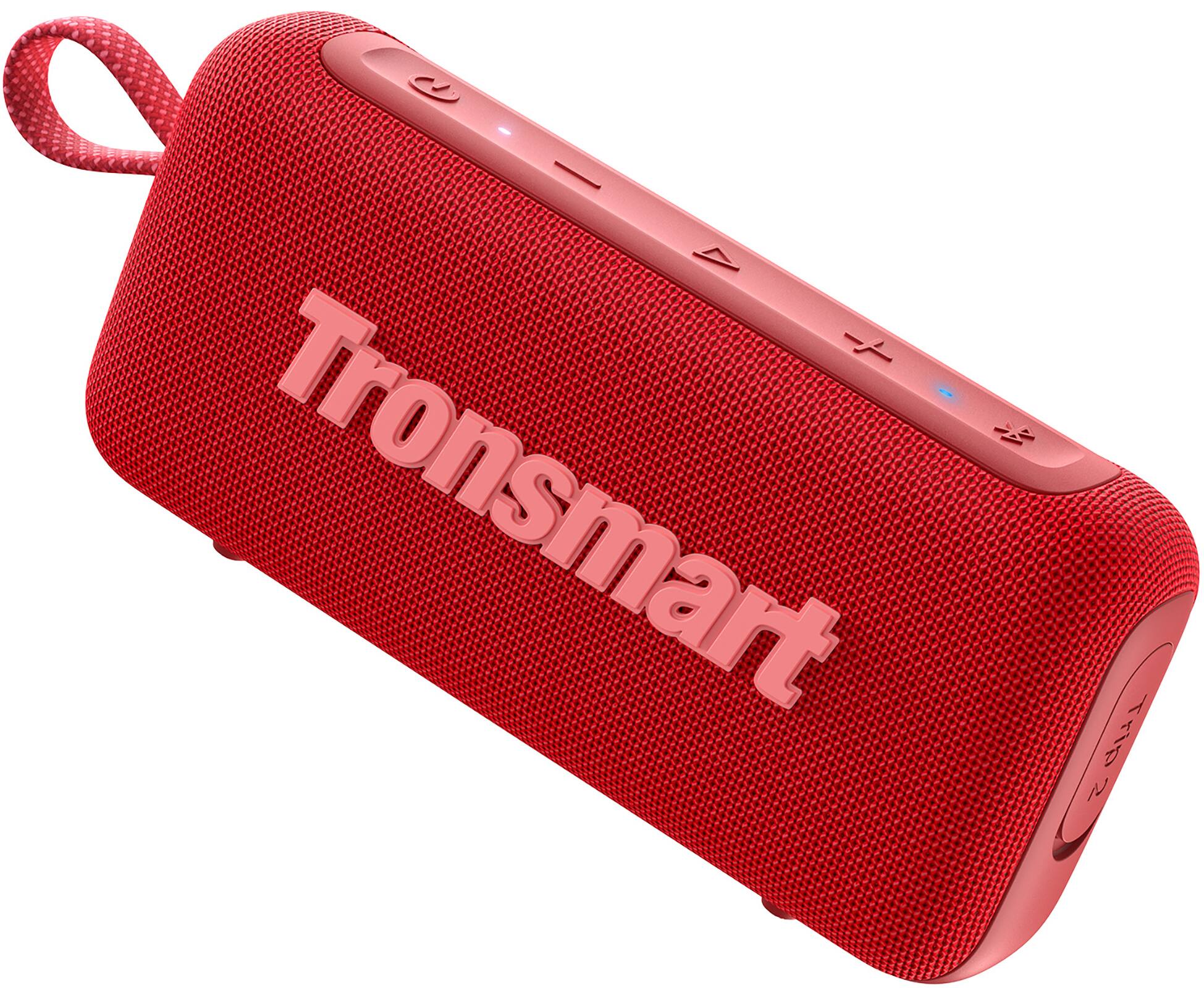 Tronsmart - Trip 2 Bluetooth 5.3 Speaker, Ultra-Portable Clip, 10W Big Pro Sound w/ Deep Bass, IPX7 Waterproof, 20H, Voice Assistant - Red
