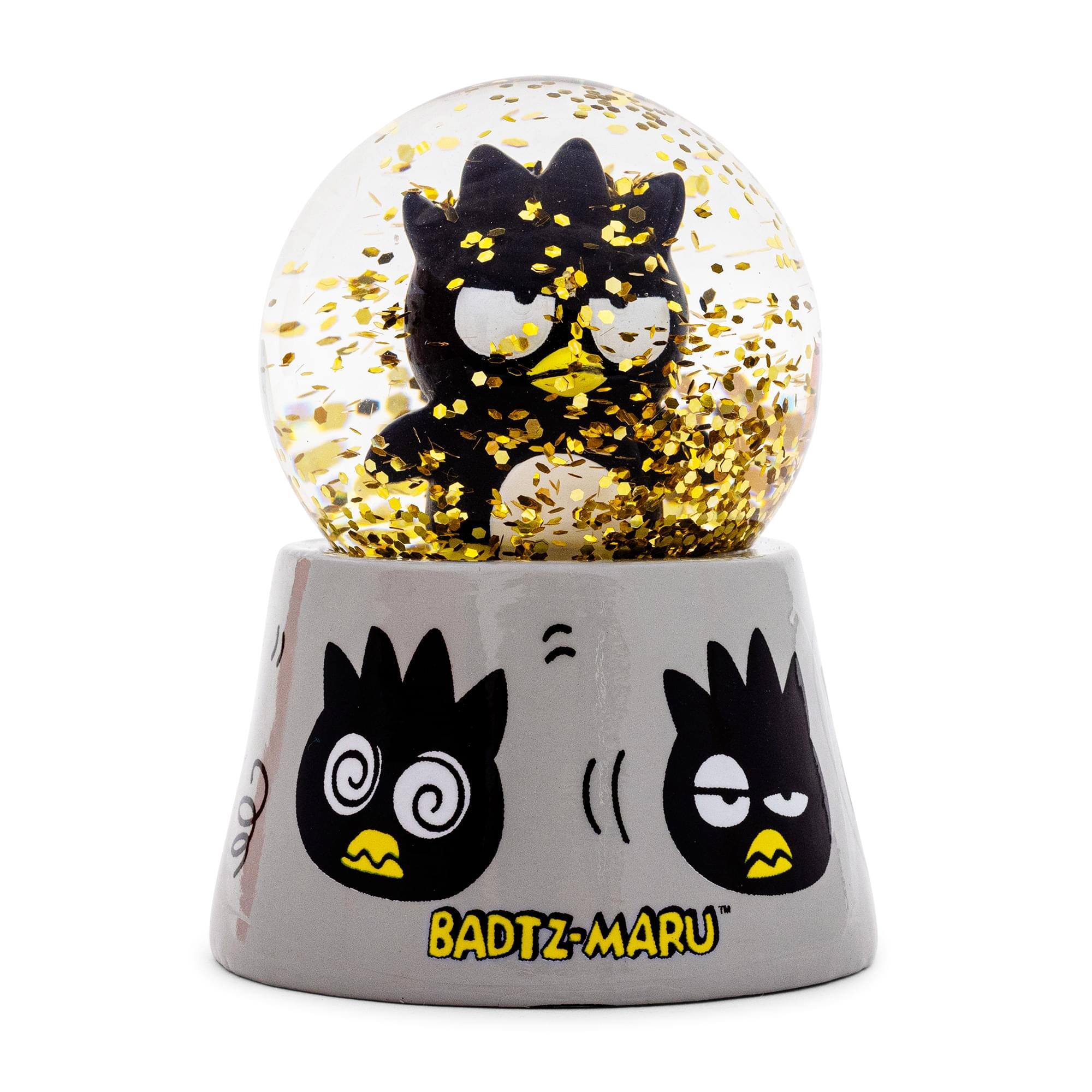 Silver Buffalo - Sanrio Badtz-Maru Mini Light-Up Snow Globe | 3 Inches Tall - Gray