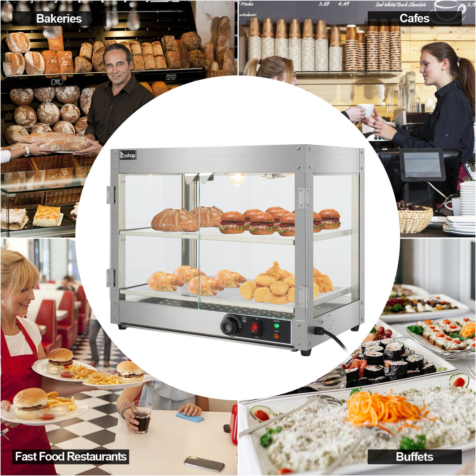 Bakeries  
Cafes  
Fast Food Restaurants  
Buffets