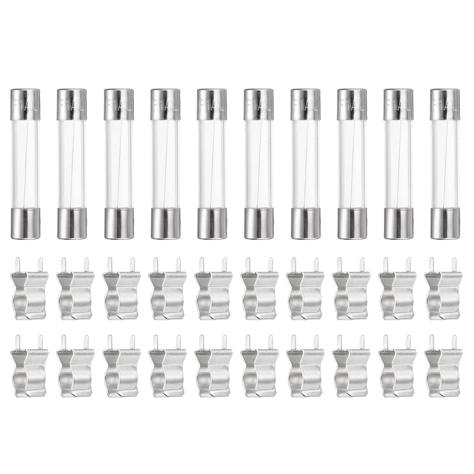 Unique Bargains - Glass Tube Fuses, 6x30mm 1A 250V Quick Fast Blow Glass Cartridge Tube Fuse with 20pcs Safety Clip 10pcs price history on PriceWatchPro
