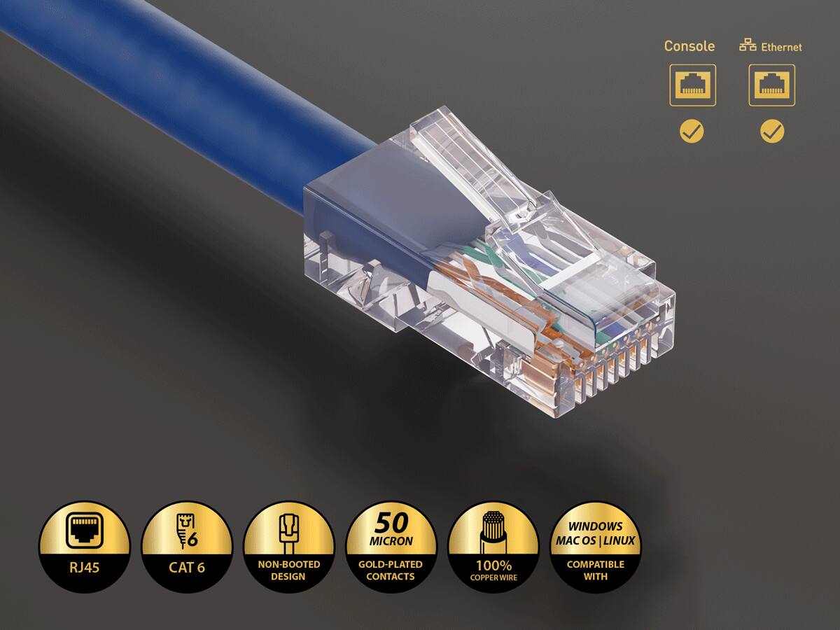 Cable Leader Cat 6 Ethernet Cable, Non Booted 24 AWG RJ45 Patch ...