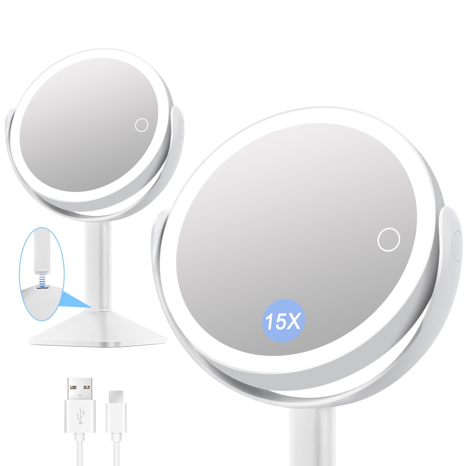 Front. Comfort Essence - Mirror Vanity Makeup Light Magnifying Lights Color Double Sided Desk Table High Quality Long Lasting - Default.