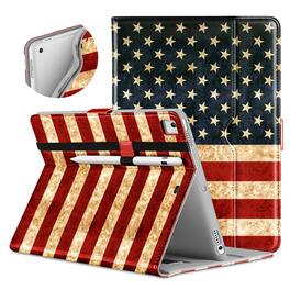DTTO - for iPad 9.7 Inch 5th/6th Gen 2018/2017 Case with Apple Pencil Holder, Premium Leather Folio Stand Cover Case - US Flag