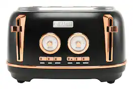 Haden - Dorset 4-Slice Wide Slot Toaster - Black/Copper