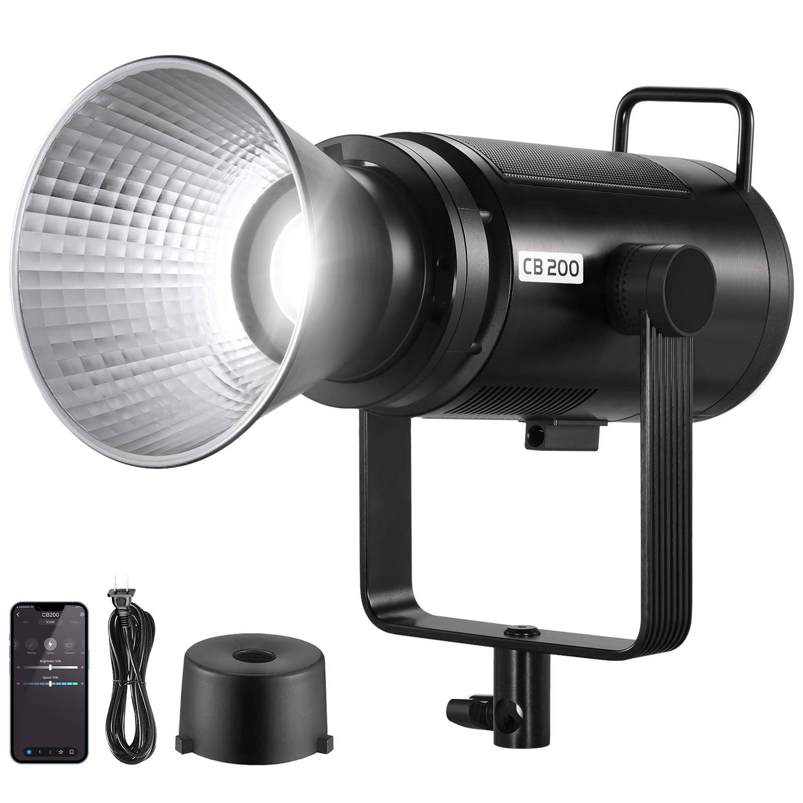 Reds Spade - NEEWER CB60B 70W LED Video Light APP Control COB Color 2700K 6500K 34000Lux CCT Mode CRI97 Scenes Bowens - CB200