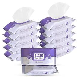 Pursonic - Lavender Scented Pet Wipes – 12 Packs of 100 (1200 Total) Extra Large Wipes for Gentle Cleaning & Deodorizing