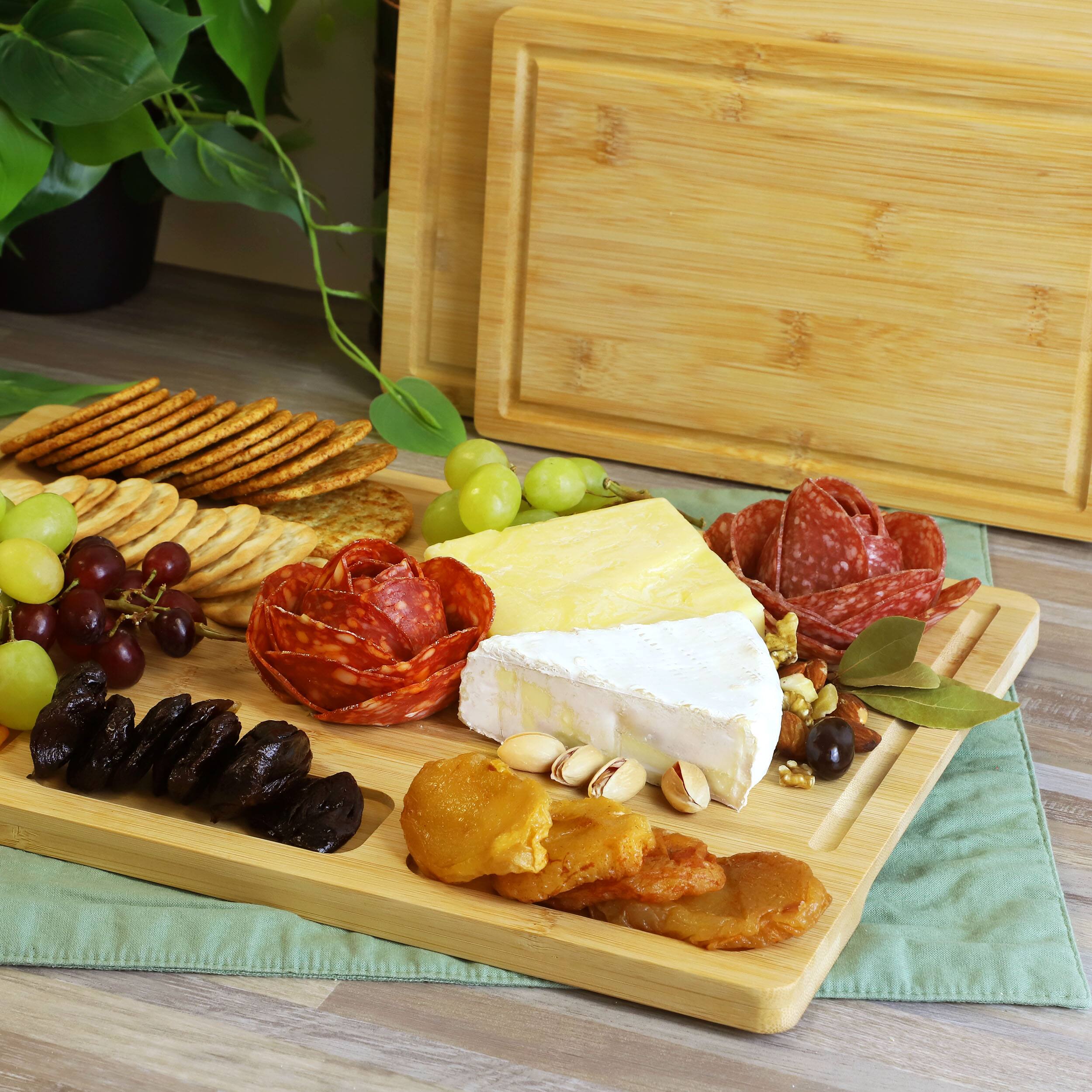 Alt View 2. MegaChef - MegaChef 3 Piece Bamboo Cutting, Prep and Serving Boards - Brown.