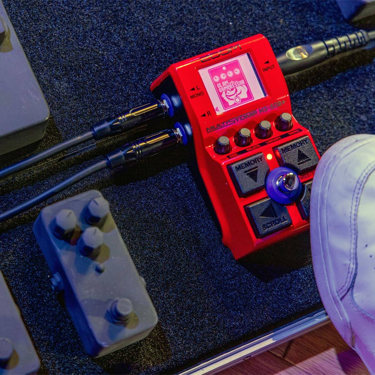 200M INPUT CL COMPRESSOR AM L MONO R MS-608+ MULTISTOMP MENU LIBRARY MEMORY DELETE ADD MEMORY HOLD SCROLL