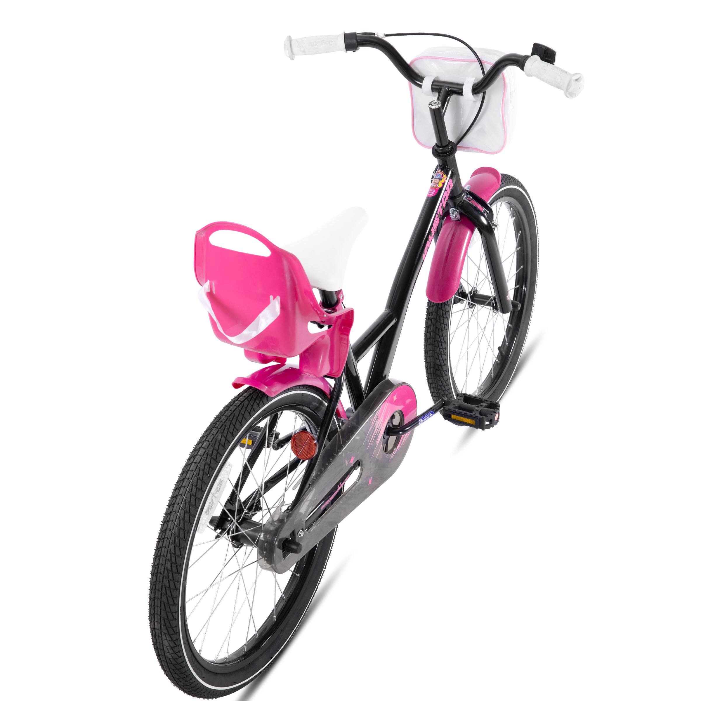 Alt View 4. JOYSTAR - JOYSTAR Zinnia 20" Kids Bike for Ages 7-13 Girls, Children's Bicycle with Training Wheels & Doll Seat, Black - Black.