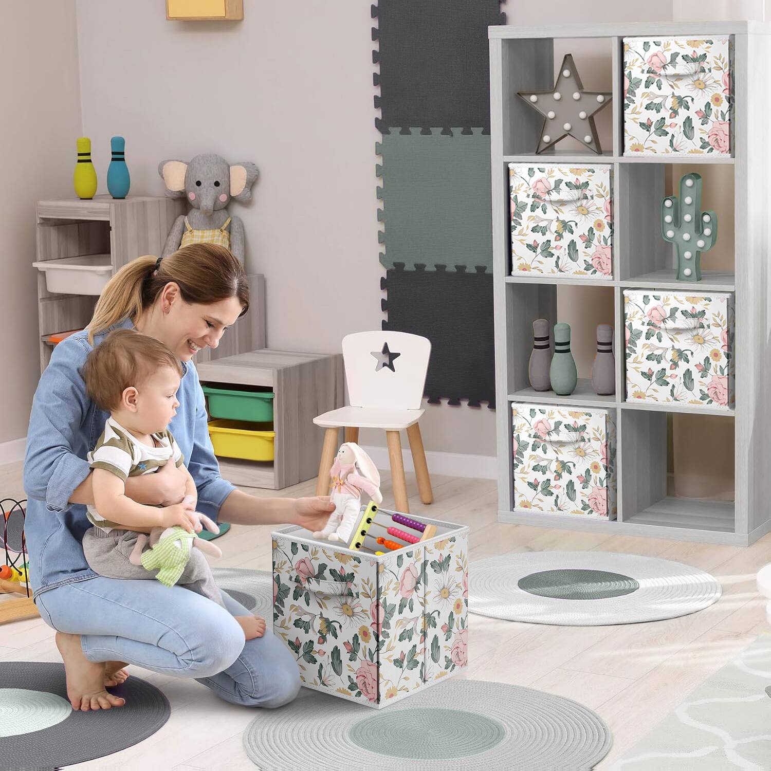 Alt View 4. Sorbus - Sorbus 6 Pack 11 Inch Foldable Storage Cubes with Handle for Organizing Home, Shelves, Nursery, Playroom.