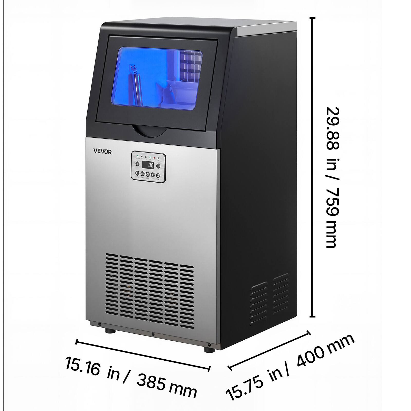 VEVOR

29.88 in / 759 mm  
15.16 in / 385 mm  
15.75 in / 400 mm