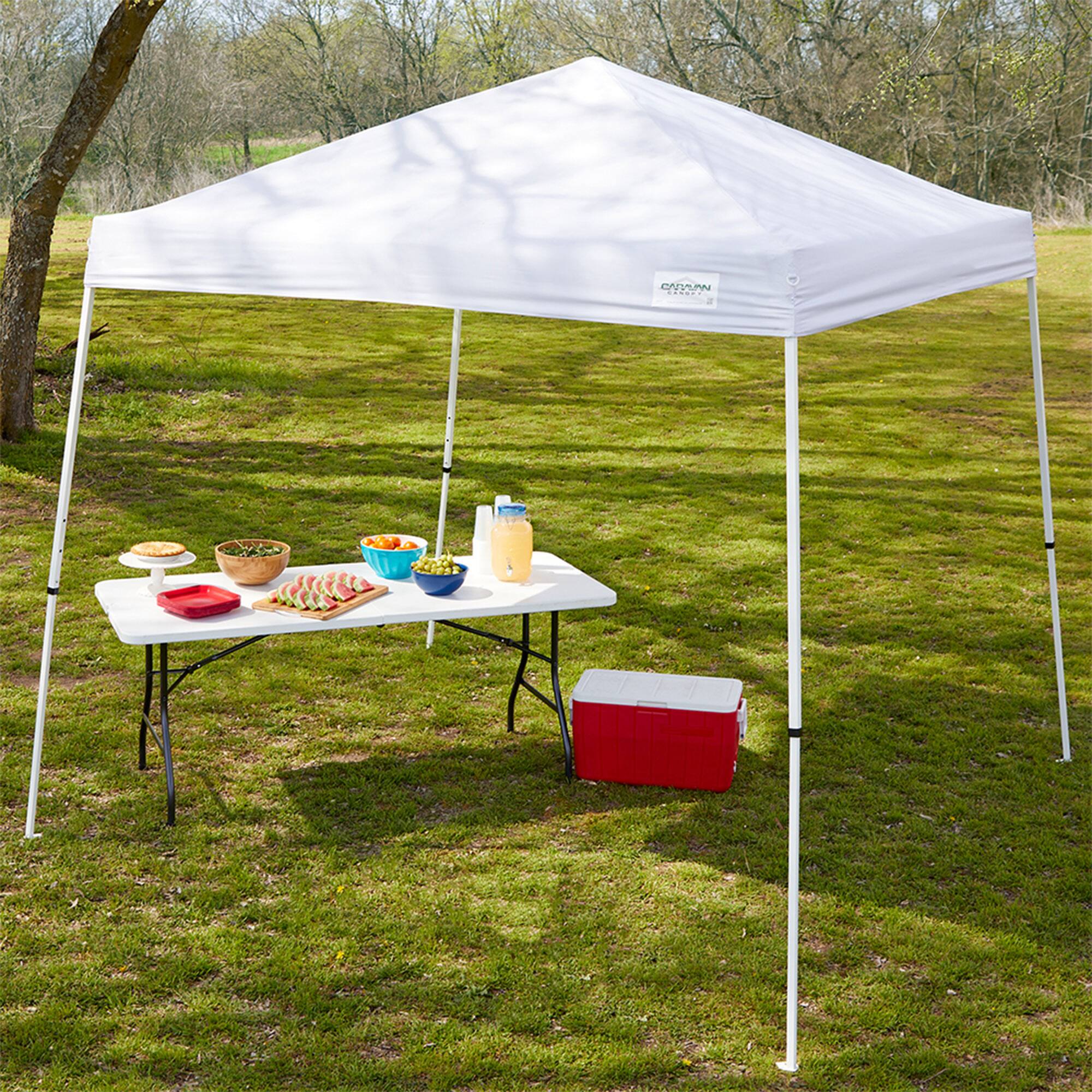 Alt View 2. Caravan Canopy - Caravan Canopy V Series 2 10' x 10' Entry Level Angled Leg Instant Canopy, White - White.