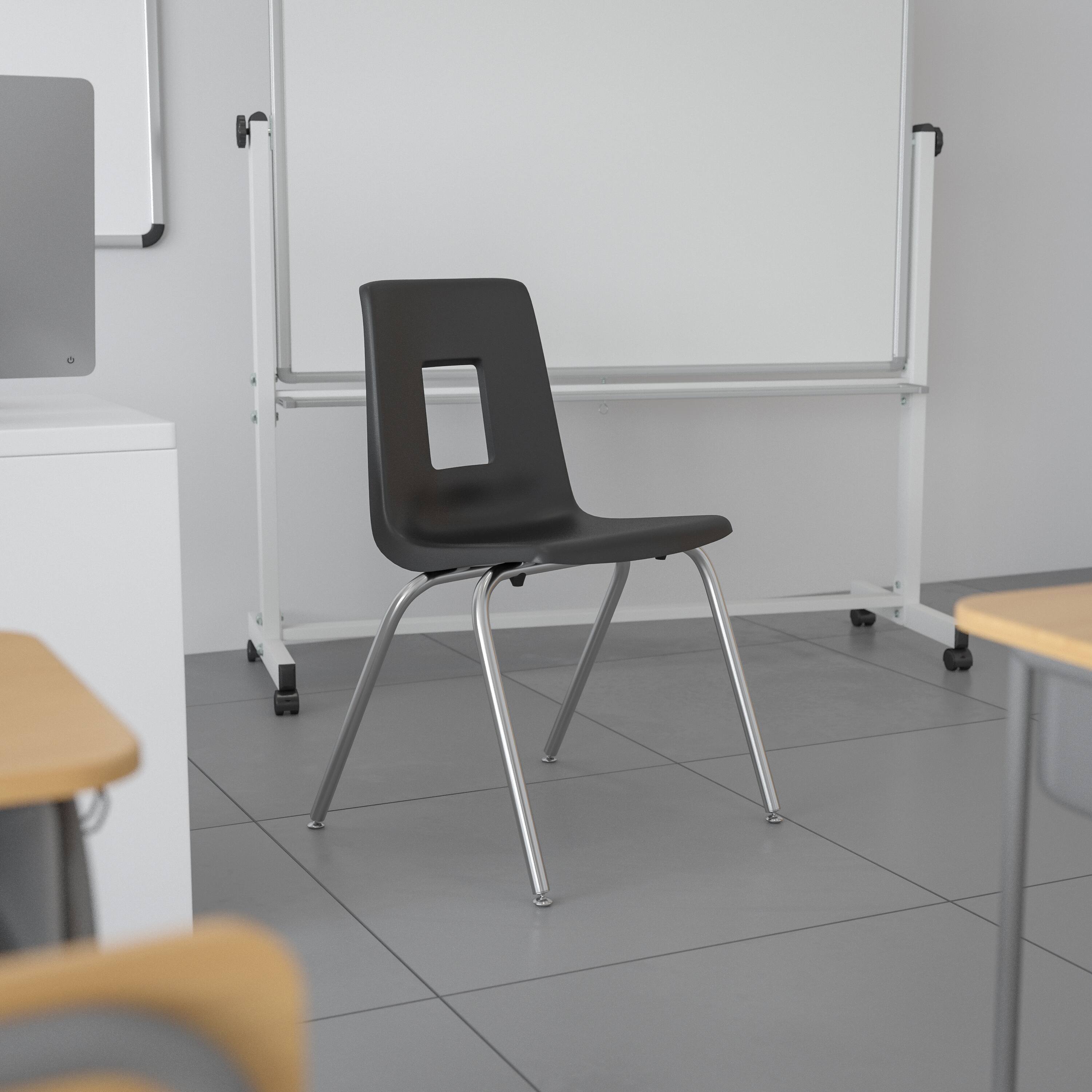 Alt View 1. Emma + Oliver - Student Stack School Chair - 18-inch - Black.