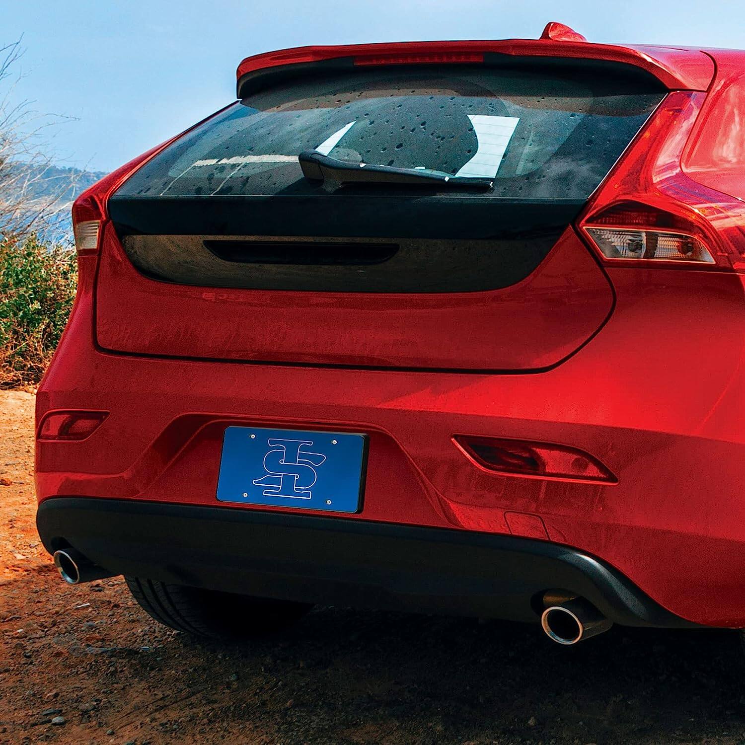 Alt View 2. Rico Industries - Indiana State Sycamores Blue Mirrored Laser Cut License Plate Laser Tag - Multi.