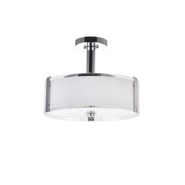 CWI Lighting - Lucie 3 Light Drum Shade Chandelier With Finish - Chrome