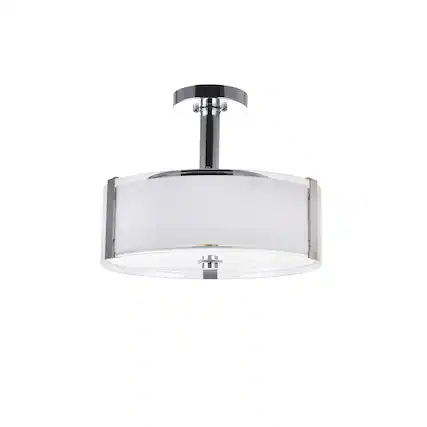 Front. CWI Lighting - Lucie 3 Light Drum Shade Chandelier With Chrome Finish - Chrome.