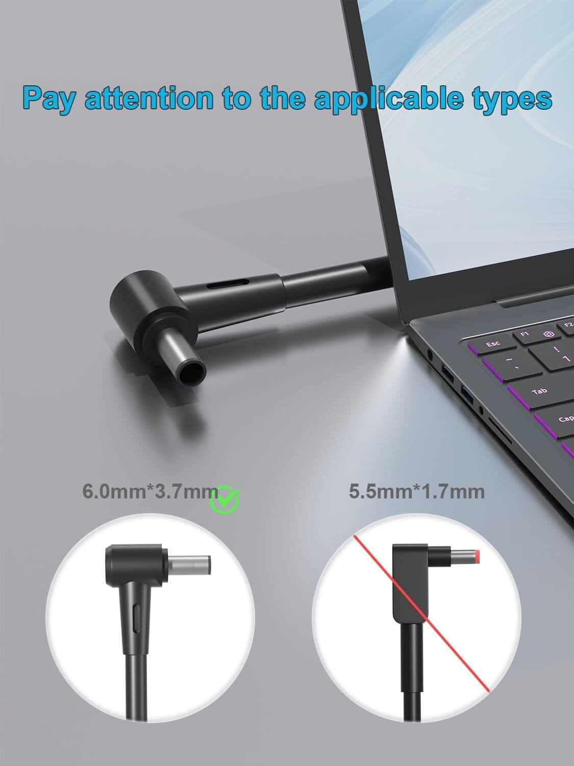 Pay attention to the applicable types

P1 Esc ~ % F2 I 1 Tab Cap

6.0mm*3.7mm

5.5mm*1.7mm