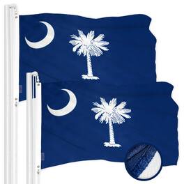 G128 - 2-Pack South Carolina State Flag 4 x 6 ft Embroidered 300D Polyester with Brass Grommets - Assorted Colors