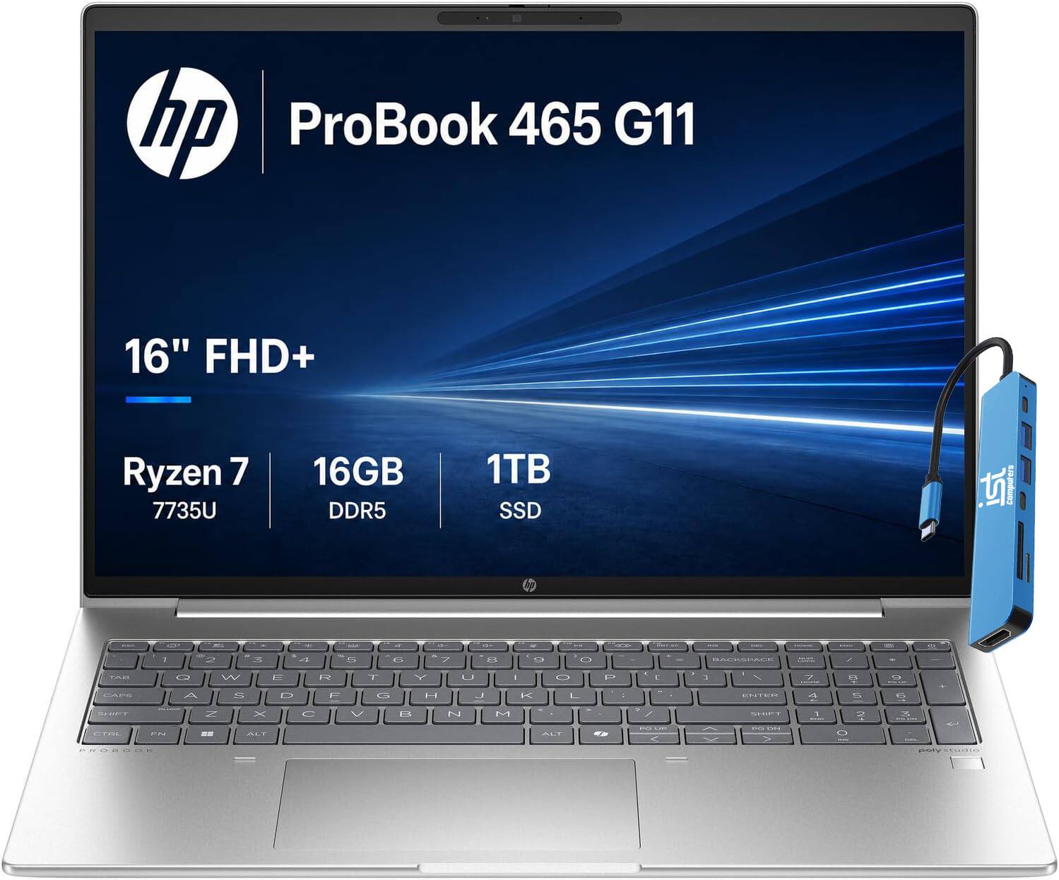hp ProBook 465 G11  
16" FHD+  
Ryzen 7 7735U  
16GB DDR5  
1TB SSD