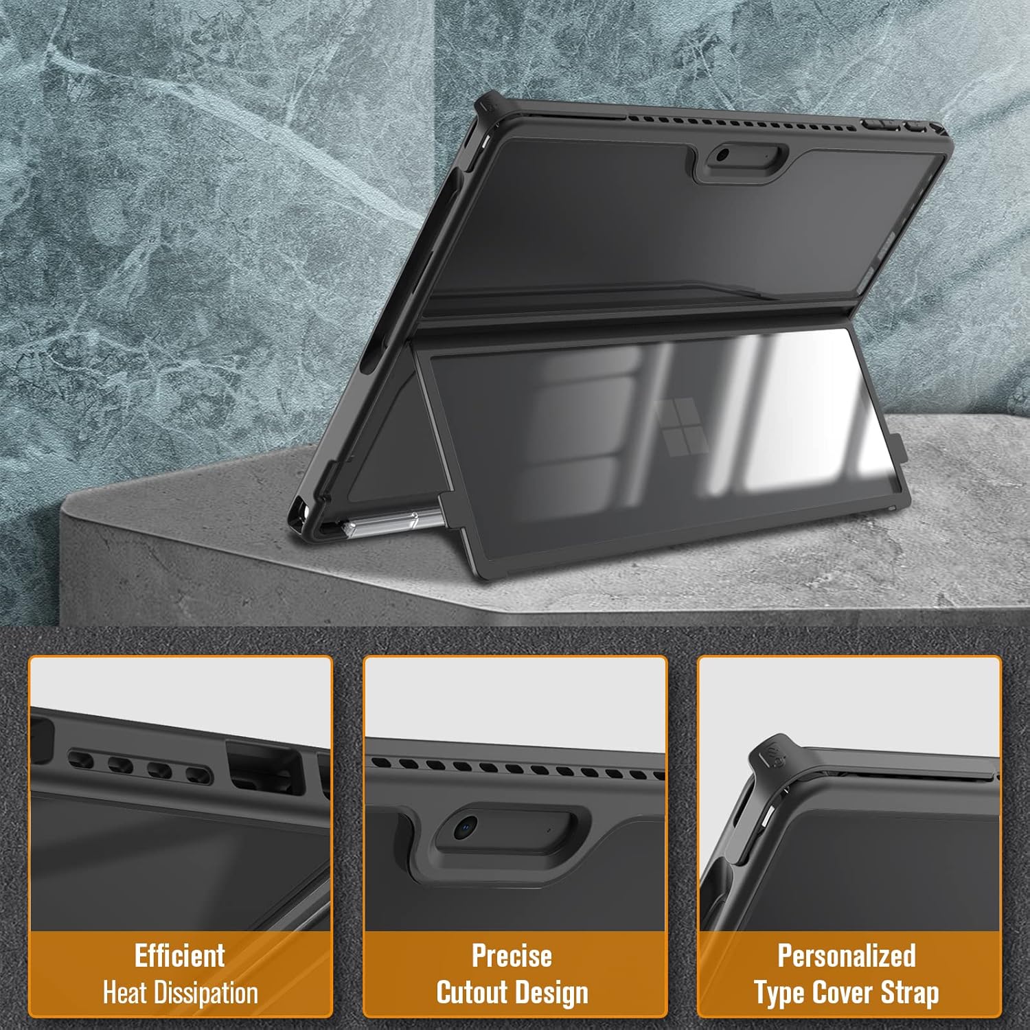 Efficient Heat Dissipation  
Precise Cutout Design  
Personalized Type Cover Strap
