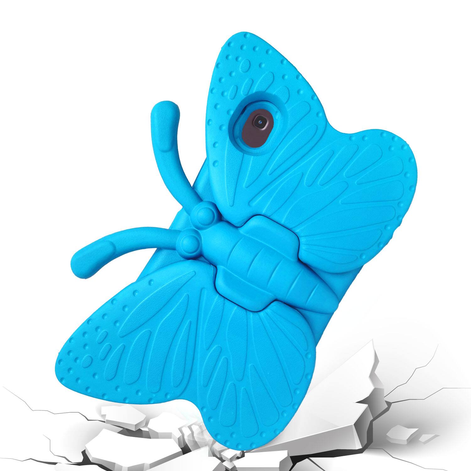 Angle. Dteck - For Samsung Galaxy Tab A9 2023 8.7-inch Kid Case Butterfly Kickstand Light EVA Full Body Drop Protective Cover - Blue.
