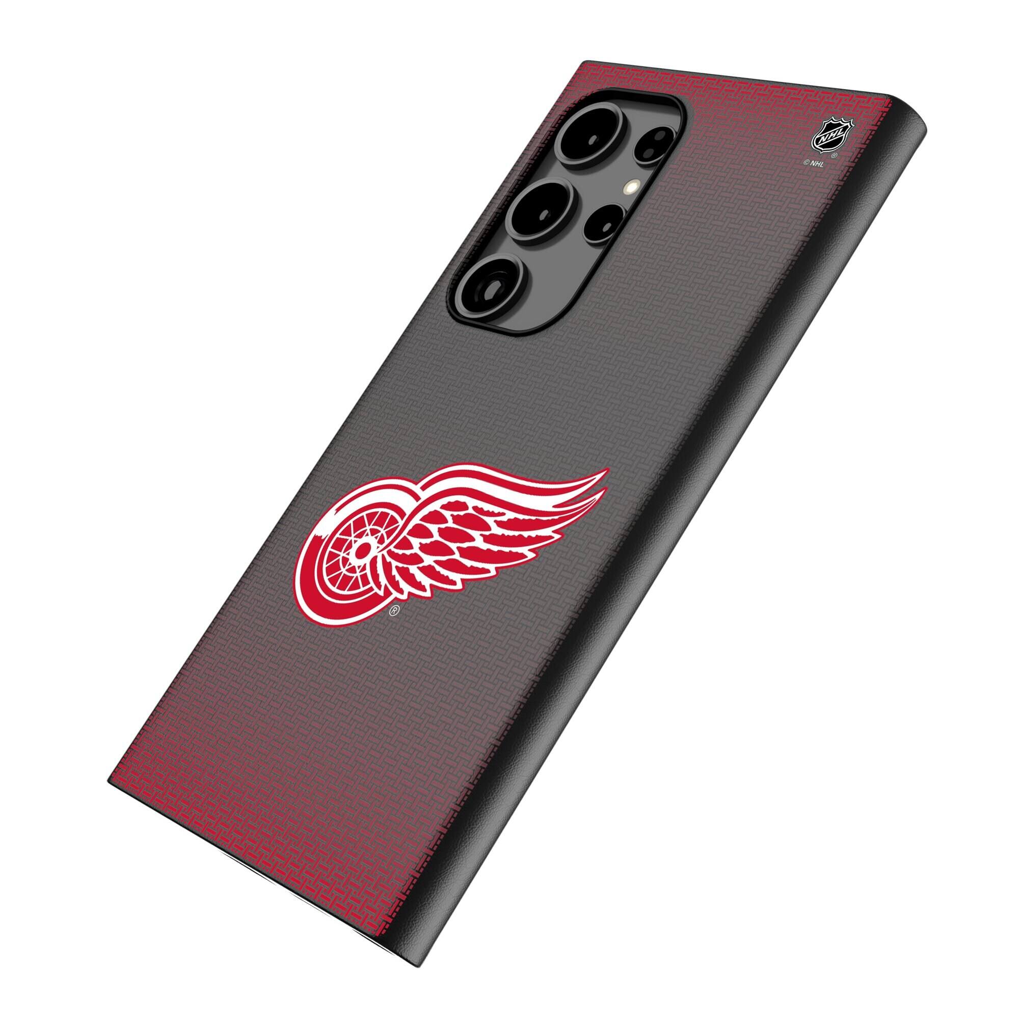 Alt View 1. Keyscaper - Detroit Red Wings Linen Galaxy Magnetic Bump Case - S25 Ultra - Black.