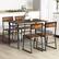Angle. Costway - 5 Piece Dining Table Set Industrial Rectangular Kitchen Table with 4 Chairs Brown - Brown.