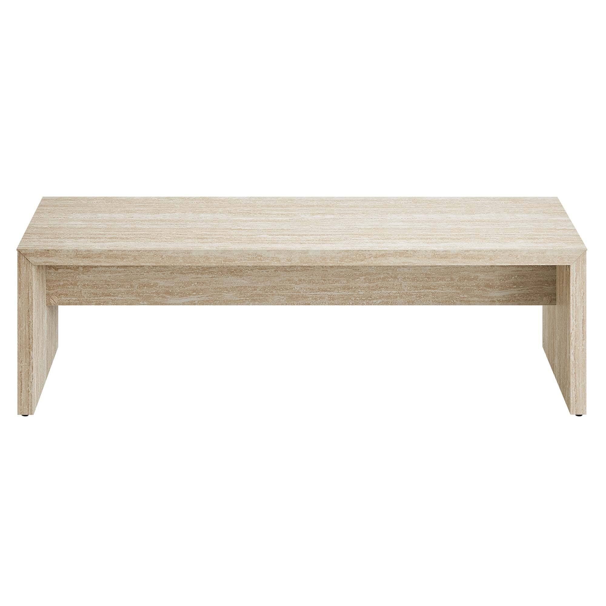 Alt View 2. Modway - Mirella 62" Faux Travertine Long Bench by Modway - Brown.
