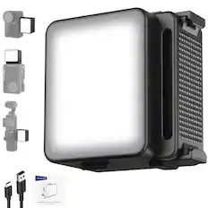Front. Neewer - Magnetic Mini LED Camera Light - Fill Light Attachment for DJI Osmo Pocket 3 & Action Cages - Black.