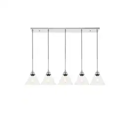 Living District - Histoire 5 Light Chrome Pendant - Chrome And Clear
