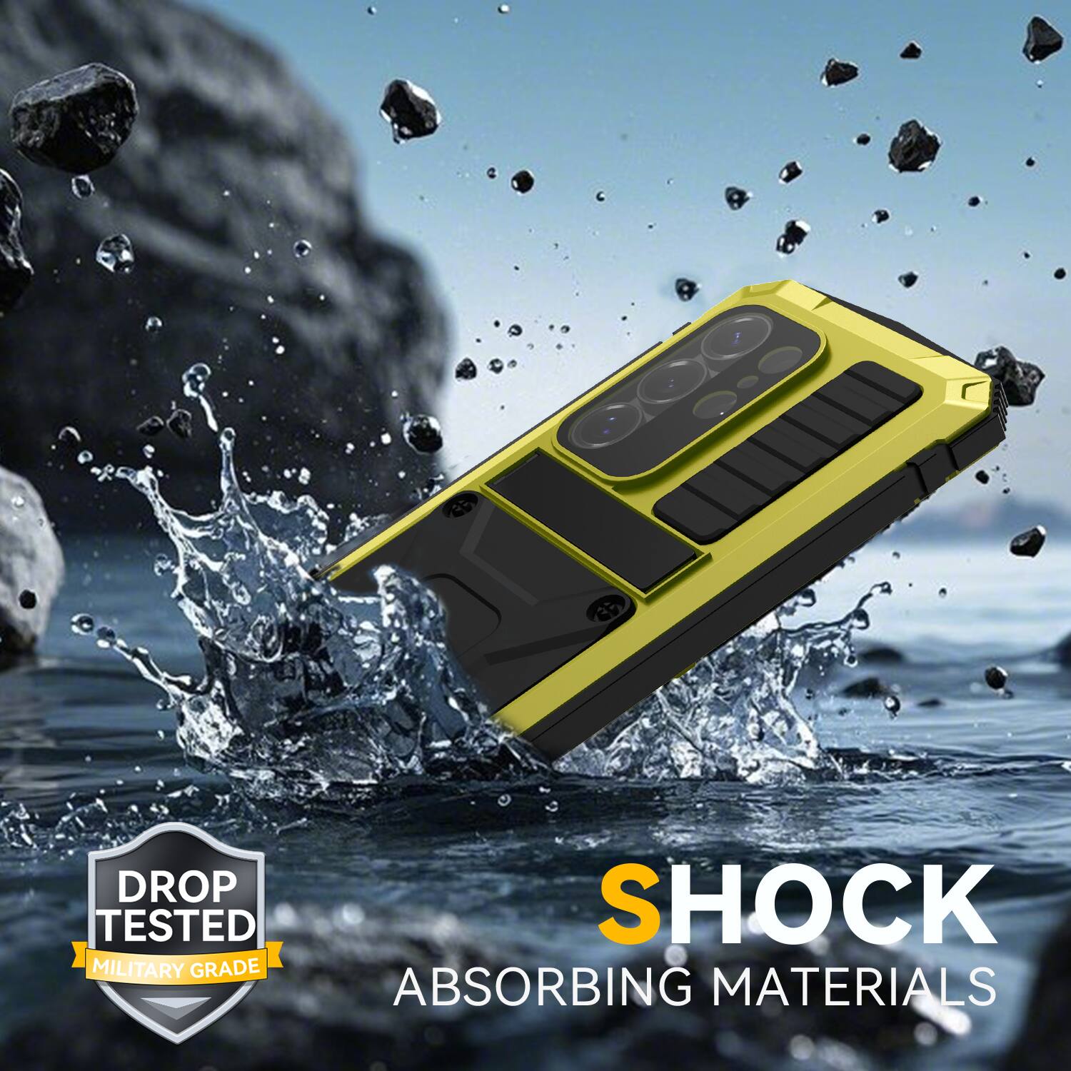 DROP TESTED  
MILITARY GRADE  
SHOCK ABSORBING MATERIALS
