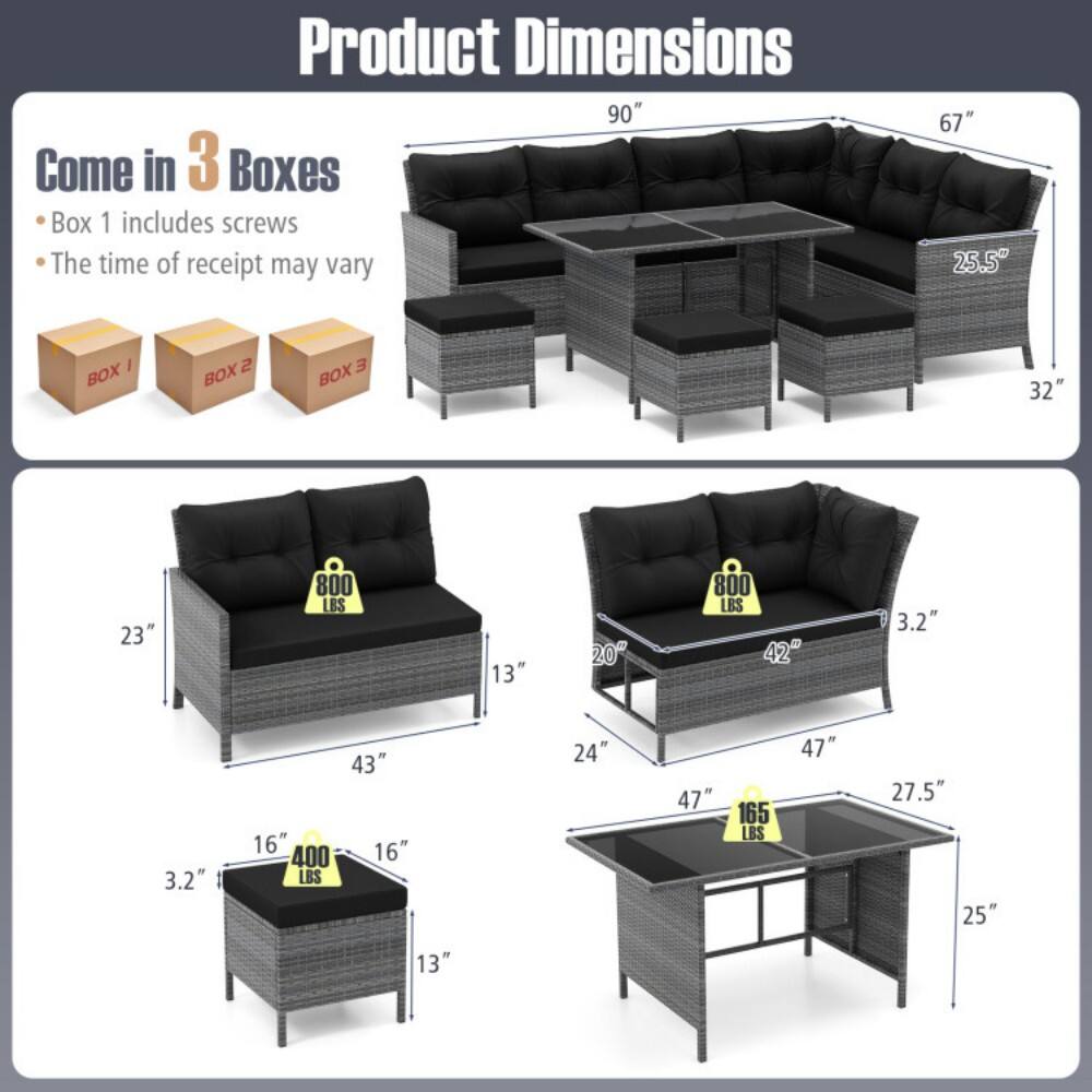 Product Dimensions  
90"  
Come in 3 Boxes  
Box 1 includes screws  
The time of receipt may vary  

67"  
25.5"  
32"  
23"  
800 LBS  
13"  
20"  
800 LBS  
42"  
3.2"  
3.2"  
43"  
16"  
16"  
400 LBS  
24"  
47"  
165 LBS  
47"  
27.5"  
25"  
13"