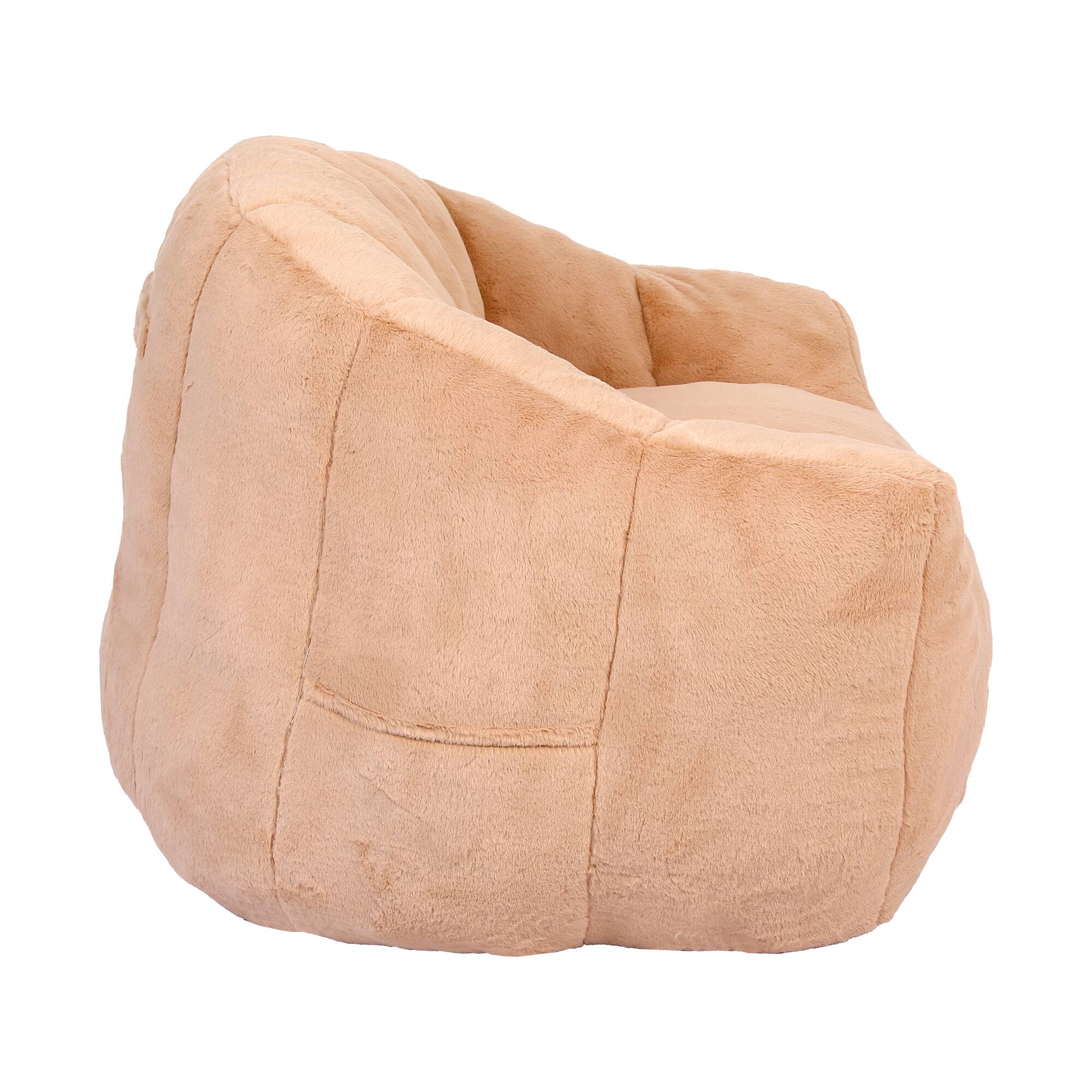 Alt View 8. GOODSILO - Bean Bag Sofa Chair with Armrests - Stuffed High-Density Foam, Lazy Comfy Chair for Adults & Kids - Brown.